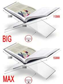 1pc X-Shaped Transparent Acrylic Book Stand, Reading Shelf, Music Album Display Rack, Black & White Book Holder, Home Decor, Suitable For Library, Cookbook, Music Album And Various Books Reading And Display, Countertop Decor For Kitchen - 透明色 - 查看 10