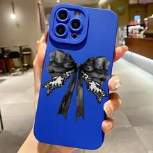 2026 nueva funda de teléfono mate, funda de teléfono con estampado de lazo negro y blanco para  17 14 Pro Max  17 13 Pro  17 12 Pro  17 11  Galaxy S23 S22 S21 S20 funda protectora para teléfono regalo de pareja para novio novia regalo de vacaciones - Negro - Ver 4