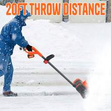 Cordless Snow Shovel, 13" Electric Snow Blower 20V, With 4 Ah Battery And Charger, 300lb/Min Snow Removal, 19FT Throw Distance, Lightweight 12lb For Driveway/Steps/Patio/Sidewalk - 橘色 - 查看 5