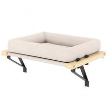 PawHut Cat House With Sill And Radiator Mount, Cushion, Wooden Frame, White