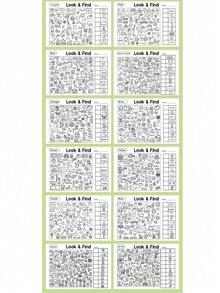 1 pieza Libro interactivo de doble efecto de observación y coloreo, una herramienta educativa que combina el entrenamiento de observación y la creación artística. Permite buscar elementos ocultos en el trineo de Navidad, el jardín de Pascua y otras escenas para cultivar el hábito de la observación detallada, y luego emparejarlo con pegatinas temáticas para completar el coloreado, mejorando el enfoque durante el proceso manual. - Multicolor - Ver 8