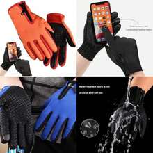 Genérico Bomaze Winter Gloves, Thermal Windproof Touchscreen for Running Cycling Skiing and Outdoor Sports(Orange Talla única) - Multicolor - Ver 1