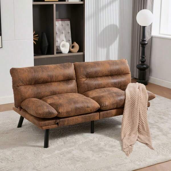 Modern Chenille-Zweisitzer Mit Ergonomischem Design, Luftdurchlässiger Sitzfläche, Verstellbarer Rückenlehne Und Armlehnen Sowie Metallbeinen Für Optimalen Comfort Und Stabilität.