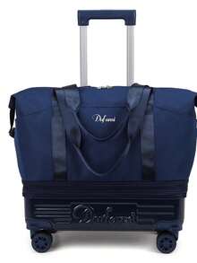 可折叠拉杆旅行包，大容量，时尚宽敞，适合女性，简约时尚，可拆卸轮子和拉杆，周末旅行包，过夜包，行李包，便携包，拉杆包，短途商务旅行包，牛津布孕妇旅行包，适合旅行、度假、返校、旅游、宿舍、大学生、高中生