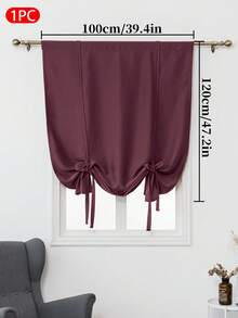 1 chiếc rèm cửa màu trơn, cản sáng tốt, có dây buộc, bảo vệ sự riêng tư, cách nhiệt, dây buộc điều chỉnh được, thiết kế kiểu túi luồn thanh treo, thích hợp cho phòng ngủ, phòng tắm, nhà bếp, phòng khách. - Nhiều màu - Xem 16