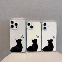 Una funda de teléfono transparente y duradera con diseño de gato y mariposa, una funda de protección creativa personalizada y elegante, a prueba de golpes y anti-caídas, hecha de TPU suave de alta calidad, que proporciona protección integral, con funciones de resistencia a impactos y caídas, adecuada para  17/17 Pro/17 Pro Max/17 Air/ 16/16 Pro/16 Pro Max/16 Plus/ 15/15 Pro Max/15 Pro/15 Plus/ 14/14 Pro/14 Plus/14 Pro Max/ 13/13 Pro/13 Pro Max/12/12 Pro/12 Pro Max/11/11 Pro/11 Pro Max/XR/X/XS/XS Max. Es el regalo de cumpleaños perfecto para novias, novios, esposos, esposas, amigos o para uno mismo, innovador y a la moda, adecuado tanto para hombres como para mujeres.El regalo ideal para una fiesta. - Transparente 1852 - Ver 8