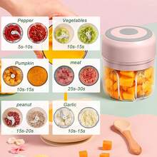 Electric Mini Garlic Chopper, 250ML USB Food Chopper Mincer, Vegetable Onion Portable Small Processor For Garlic, Ginger, Chili, Vegetables Pink-250ML - 粉色 - 查看 7