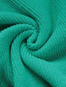 New Women's Casual Fashionable Minimalist Solid Color Knitted Turtleneck Sweater, Autumn/Winter - Teal Blue - View 9