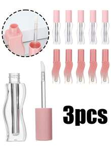 3Pcs Lipstick Container Round, Mini Lipgloss ,Sample Tube Refillable Bottles, Rubber Inserts, Travel Essentials,Lip Gloss Tube, Liquid Eyeliner Mascara Lipstick Tubes Bottle, Empty Refillable Cosmetics Containers, Plastic Empty Refillable Bottles, Liquid Lipstick Container, Lip Gloss Sample Vials, DIY Lip Oil, Lip Gloss, Lip Balm Tube, Makeup Sample Container, Travel Accessory - Multicolor - View 1