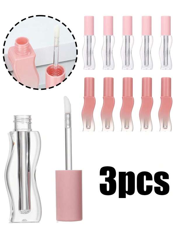 3Pcs Lipstick Container Round, Mini Lipgloss ,Sample Tube Refillable Bottles, Rubber Inserts, Travel Essentials,Lip Gloss Tube, Liquid Eyeliner Mascara Lipstick Tubes Bottle, Empty Refillable Cosmetics Containers, Plastic Empty Refillable Bottles, Liquid Lipstick Container, Lip Gloss Sample Vials, DIY Lip Oil, Lip Gloss, Lip Balm Tube, Makeup Sample Container, Travel Accessory
