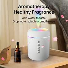 Mini Humidifier And Essential Oil Diffuser - Bedroom, Office, Car Use With Cool Mist Technology, Quiet High Mist Volume And LED Night Light - Compact And Portable Design For Home And Work - trắng - Xem 7