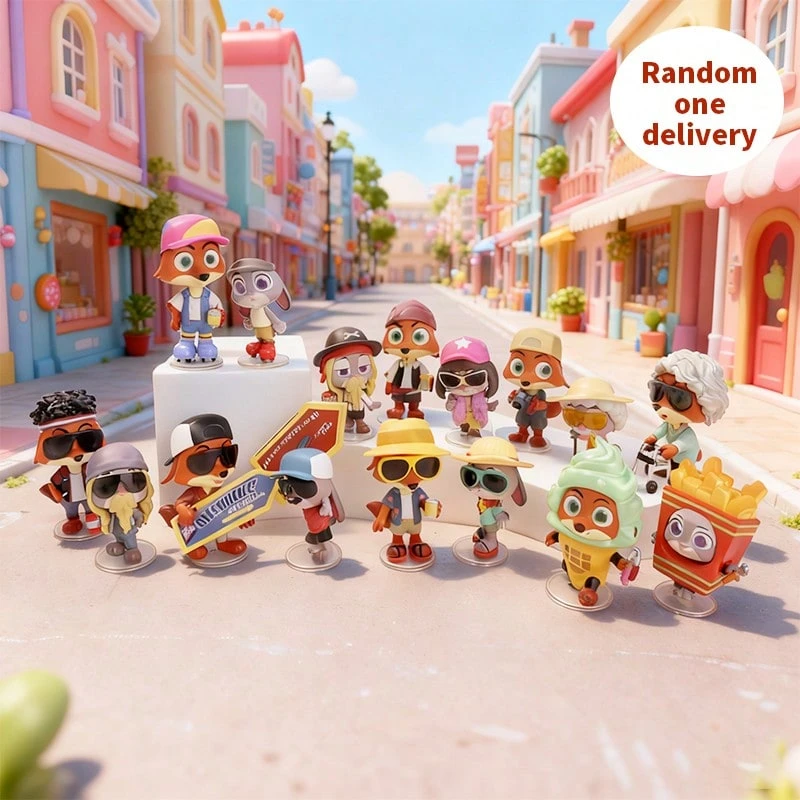 Miniso 迪士尼疯狂动物城伙伴伪装系列盲盒，精致PVC角色人偶，收藏摆件，桌面装饰/礼品佳品（1个随机发货）