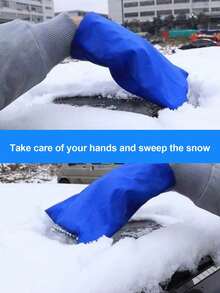 Waterproof And Warm Car Ice Scraper Gloves With Winter Soft Velvet Lining And Snow Removal Gloves With Built-In Ice Scraper For Car Windows And Windshield Defrosting