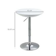 HOMCOM Modern Dining Table, Height Adjustable, Metal With White ABS Coating, Ø61 X 76-97 For Kitchen And Living Room - 1 - View 2