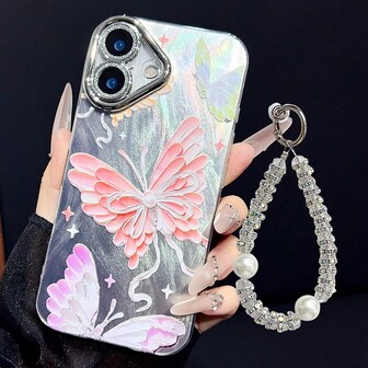  JURSUE 可爱萌趣防震保护硬壳手机壳，带摄像头保护套和手机挂绳，兼容 17 Air 16 15 13 12 11 Pro Max IP 14 Plus，女士/女孩适用 MZ05014