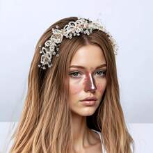 1 chiếc nơ đeo cổ kiểu dáng giản dị đính pha lê giả, phụ kiện hoàn hảo cho ngày Valentine. - băng đô - Xem 9