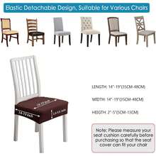 2-Piece Stretch Jacquard Waterproof Chair Cover Set, Removable And Washable, Bohemian Style, Made Of Polyester And Spandex Stretch Fabric, Suitable For Restaurants, Kitchens, Wedding Parties, And Home Décor. - Brown - View 3