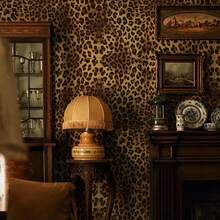 1 Roll Leopard Print Self-Adhesive Wallpaper, PVC Material, Suitable For Bedroom, Living Room, Bathroom, Backsplash, Home Decor, Kitchen Countertop, Tabletop, Furniture Renewal, DIY Peel And Stick Wallpaper, Size: 17.7" X 39.3" / 118.1" / 196.8" - Brown - View 6