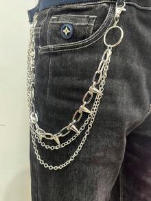 1 Peça Cinto Minimalista Multicamadas, Rebite Dourado com Acessório de Cintura em Corrente de Ferro, Adequado para Homens e Mulheres, Uso Diário, Festa e Encontros, Joia de Presente - Multicolorido - Visão 7