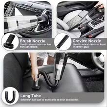 Aspiradora portátil mini para coches de mano: fácil de usar y potente, ideal para limpiar coches particulares, limpieza doméstica, así como pelaje de mascotas y desechos. Aspiradora portátil de 12V, aspiradora para coches potente con 8000PA, bajo ruido, incluye cinco accesorios. Aspiradora inalámbrica portátil para coches, solución de limpieza rápida, diseño anti-pelaje, compacta y pequeña, mango ergonómico, construcción duradera, rendimiento fiable, aspiración fuerte, esencial para viajes, exclusiva para propietarios de coches. - Negro - Ver 4