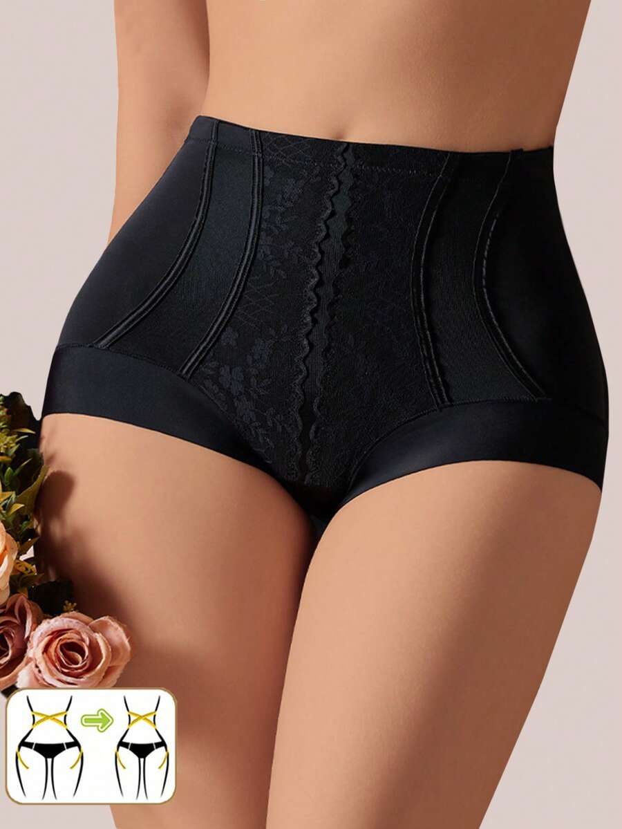High Waist Seamless Slimming Shorts For Women, Tummy Control Shapewear - Black - View 1
