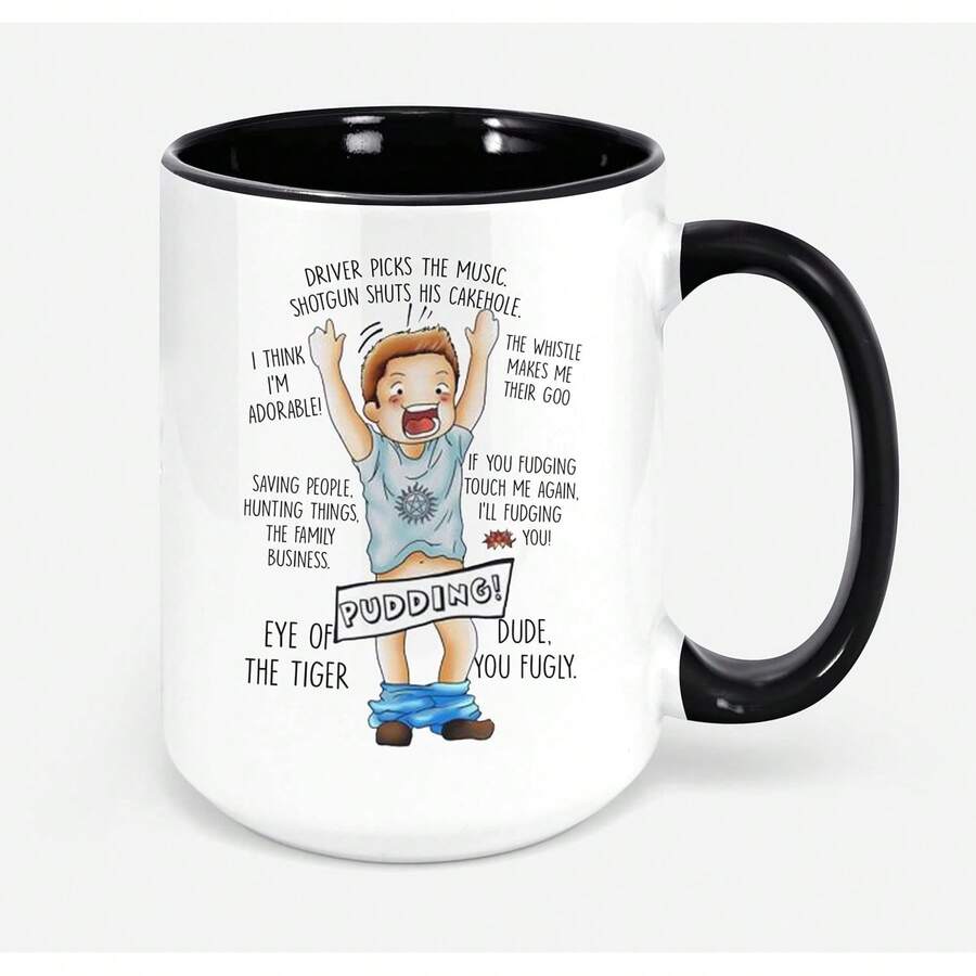 Oh My Pudding Quotes Coffee Mug 11oz (Accent Black) 11 Oz Mug - 1 - View 1