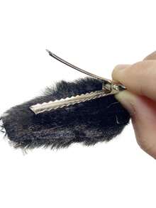 2 件装女士仿毛刘海水滴形大发夹、爪夹、发夹、发夹、发夹 - 白色 - 查看 5