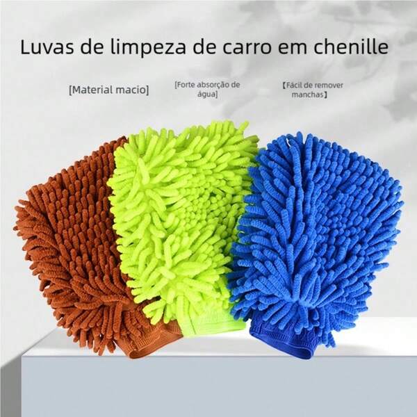 Luva de Microfibra Grande: Kit Limpeza Automotiva Lavar Carro