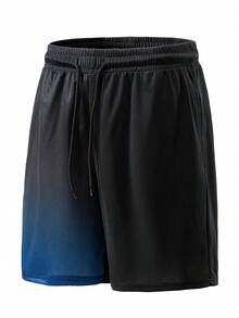 Women's Ombre Sports Shorts, Suitable For Summer Casual/Outdoor Exercise And Running - Blue - View 2