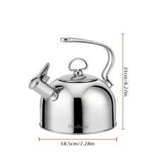 Haus Roland Ấm đun nước bằng thép không gỉ 3 lít, có chức năng tạo âm thanh khi đun sôi, thích hợp sử dụng trên bếp ga và bếp điện. - Bạc - Xem 3