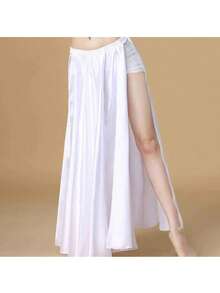 Chân váy maxi khiêu vũ thời trang, chân váy phồng xẻ tà đôi bằng satin dành cho nữ, thích hợp cho múa bụng, flamenco, nhạc rock. - Nhiều màu - Xem 26