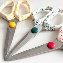 ELephas PLus Tijeras de acero inoxidable de colores | Multiusos para papel/tela/manualidades, herramienta ergonómica de costura y sastrería - tijeras moteadas - Ver 7