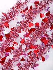 2pcs/8pcs Valentine's Day Heart Shaped Glitter Wreath Decor, Pink & Gold Metal Wreath, Valentine's Day Decorations, Suitable For Home, Outdoor And Wedding Hanging Decor, Plastic Party Decorations For Valentine's Day, Anniversary, Birthday, Wedding, Flower Arrangement - Multicolor - View 10