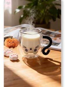 Cốc cà phê cách nhiệt bằng thủy tinh borosilicate cao cấp, hai lớp, chịu nhiệt, cốc quà tặng hình động vật sáng tạo đựng cà phê, sữa, nước, thích hợp cho gia đình, văn phòng, tiệc tùng - Nhiều màu - Xem 1