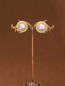 1对精致高端时尚奢华设计优雅宫廷风甜美耳环 - 白色 - 查看 3