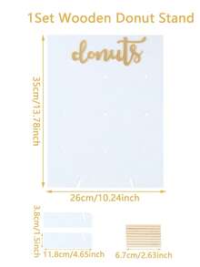 Suporte de madeira para donuts com 9 compartimentos, design com a palavra "Donut" em dourado, expositor de donuts para casa, ideal para festas, aniversários, casamentos, reuniões familiares, decoração de alimentos, decoração de casa, decoração de cozinha, Dia de Ação de Graças, Natal, decoração de festas, decoração de Ano Novo, decoração de Eid al-Fitr, decoração de Ramadã. - Quadrado branco - Ver 16