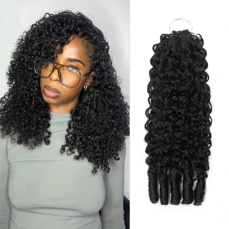 Aopusi Human Crochet Hair Burmese Curly 18 Inch 120g Human Feather-Line Invisible Pre Separated Knotless Crochet Hair For Women 3c4a Braiding Twist Hair Extensions Afro Kinky Curly 100 Strands Will Give You Shining Look For Daily Life, Like Wedding,Makeup,Lashes, Dates, And Theme Parties And So On Pelucas De Cabello Humano Human Hair Wigs Glueless Human Hair Wig - Natural Black - View 1