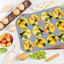 1个灰色硅胶蛋形模具，硅胶煎饼烤盘，不粘纸杯蛋糕衬垫，圆形挞模，彩色糖粒装饰，可放入洗碗机清洗 - 彩色 - 查看 7