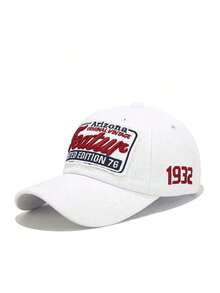 1pc Unisex Embroidered Letter TEATUR Adjustable Baseball Cap, Breathable Sun Protection, Fashionable For Everyday Wear - 黑色 - 查看 4