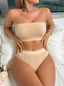 2pcs Women's Simple Wireless Seamless Bras, Comfortable Soft Sleep Bras - Multicolor - View 9