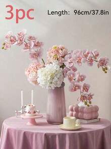 1 支仿真蝴蝶兰，9 根逼真的大号蝴蝶兰花茎，经典风格仿真兰花插花，装饰性丝绸蝴蝶兰，适合情人节、母亲节、客厅家居装饰、酒店婚礼花艺布置。