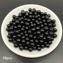 4/6/8/10mm Black Acrylic Round Beads For Jewelry Making Mobile Phone Chain DIY Fashion Bracelet Necklace Decoration Accessories - Black - View 5