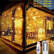 Led Curtain Lights Garland Fairy String Lights Christmas Decor USB Remote Control Wedding Party Holiday Decoration For Home Bedroom, Outdoor Garden Lighting For Pathway, Yard, Patio