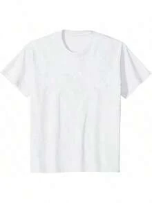 White T-Shirt With Inspirational Text For Everyday Use - 白色 - 查看 2