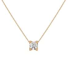 Women's Necklace In 18k Stainless Steel, With A Unique And Minimalist Design, A Super Bright Cubic Zirconia Pendant, And A Titanium Steel Chain Resistant To Discoloration. - 金色 - 查看 3