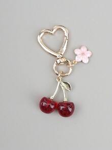 1 chiếc móc khóa hình hoa anh đào giả bóng bẩy, thời trang, tinh tế, 3D, dùng trang trí túi xách, phụ kiện trang sức, quà tặng Giáng sinh, móc khóa điện thoại, phụ kiện móc khóa màu vàng. - Nhiều màu - Xem 4