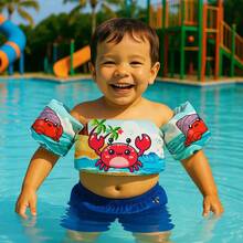Boia de Braço e Colete Salva-Vidas Infantil para Piscina e Praia Tema Fundo Do Mar Animais