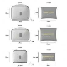 AMAZING VISION Juego de bolsas de almacenamiento de viaje de 6 piezas, organizadores de ropa portátiles impermeables a prueba de polvo, bolsa multifuncional con cremallera para hombres y mujeres - Rosa - Ver 6