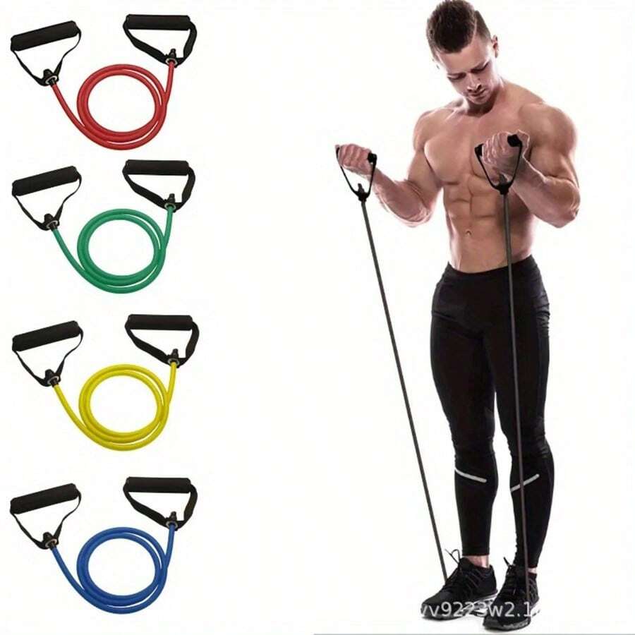 One-Word Tension Device Fitness Tension Device One-Word Tension Rope Home Elastic Rope Fitness Device - Multicolor - View 1