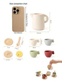 10pc Baby Coffee Machine Toy Wooden Products Coffee Machine Kitchen Set Model Children's Game Simulation Coffee Cake Pretending Toy Children's Afternoon Tea Toy - Suitable As Children's Birthday Gift, Halloween Gift, Christmas Gift - Wooden Afternoon Tea Sets - View 13